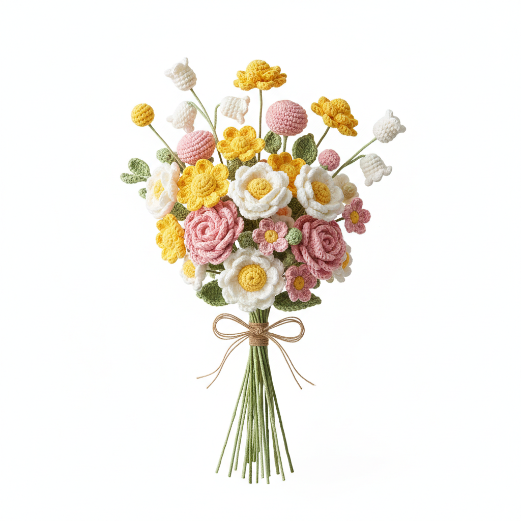 Handmade Crochet Flower Bouquet