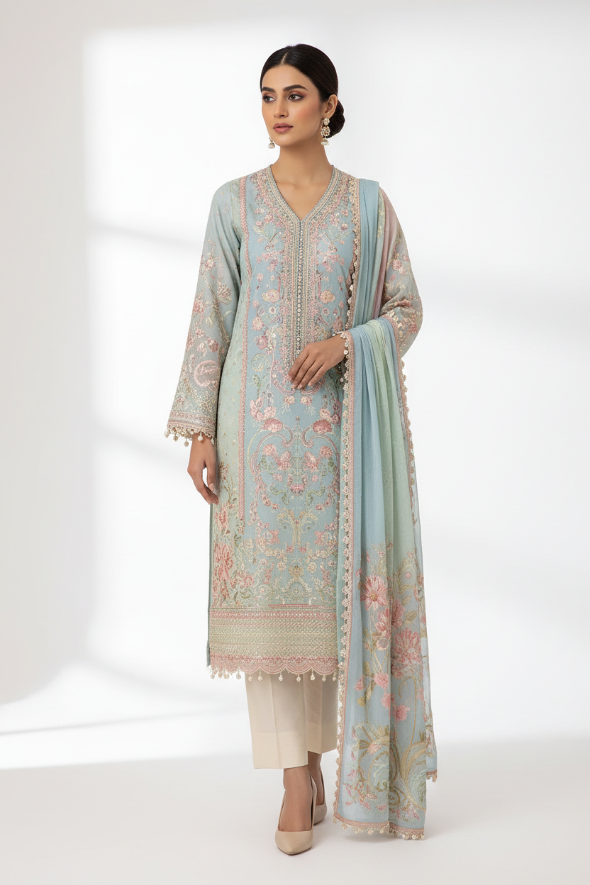 Embroidered Lawn 3-Piece Suit