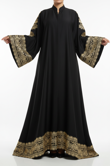 Classic Black Embroidered Abaya