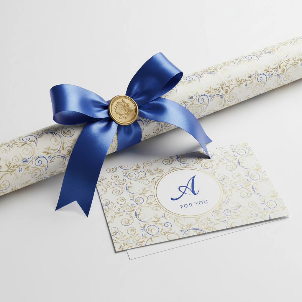 Personalized Gift Wrap and Greeting Card Bundle