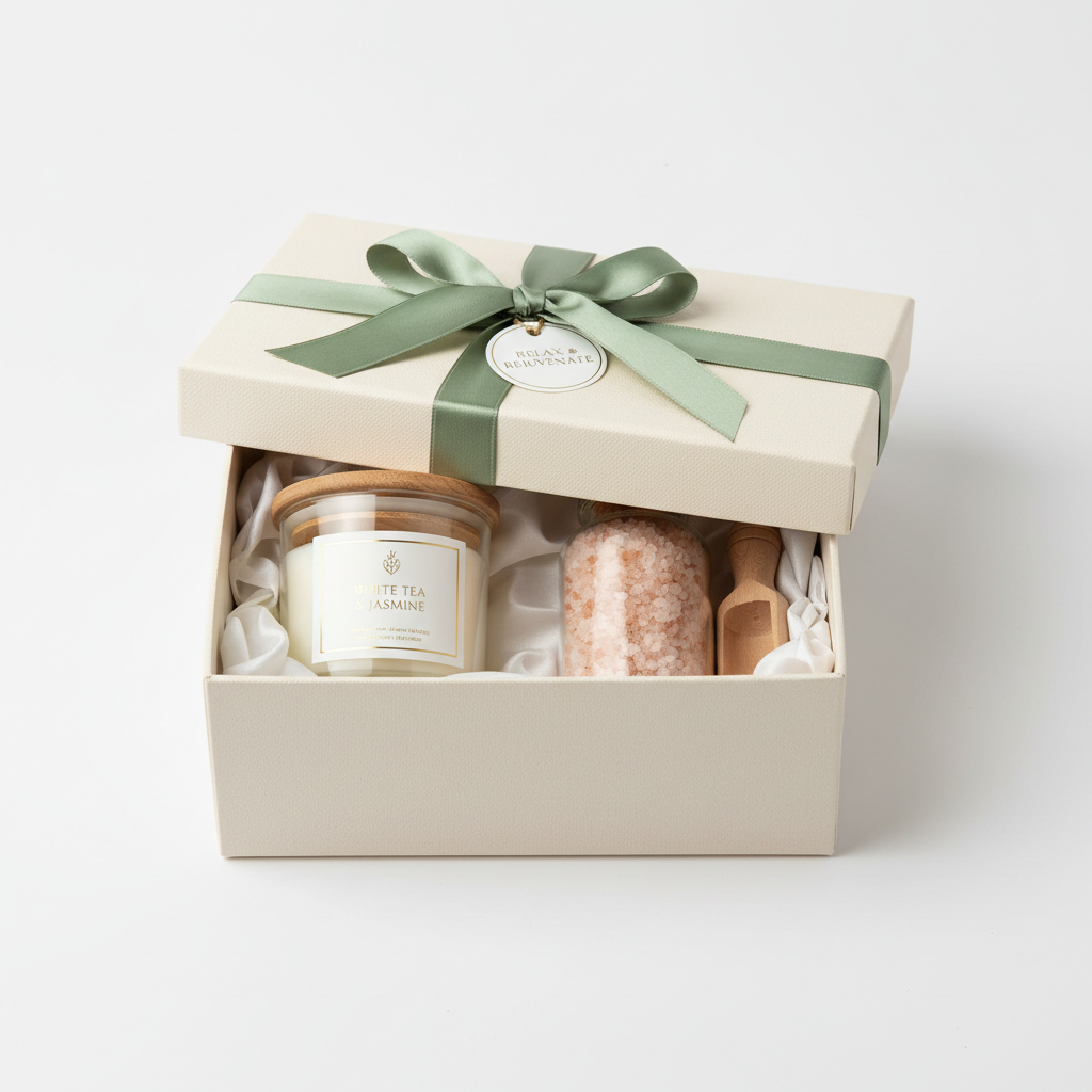 Scented Candle and Bath Salts Spa Gift Set
