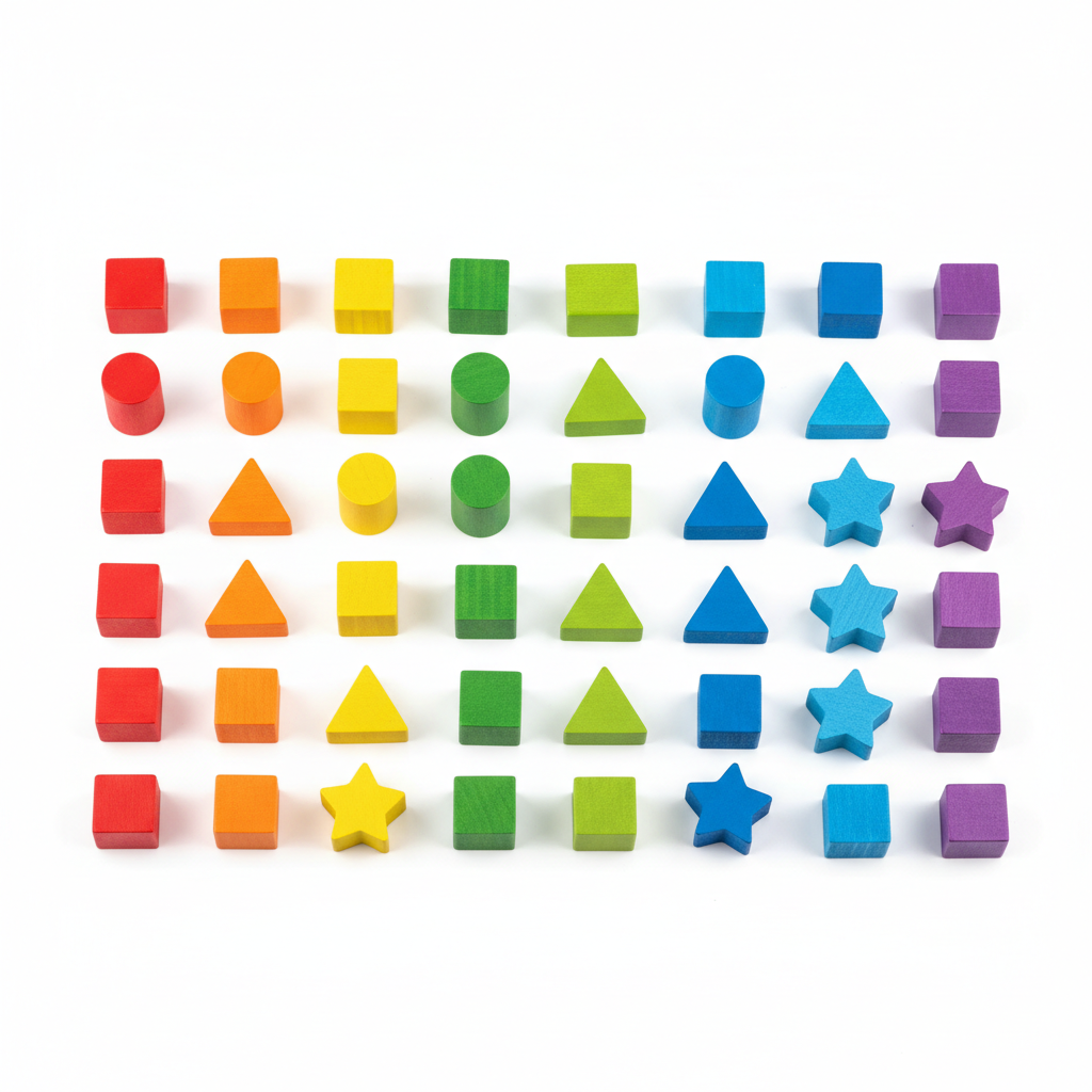 Wooden Educational Building Blocks Set